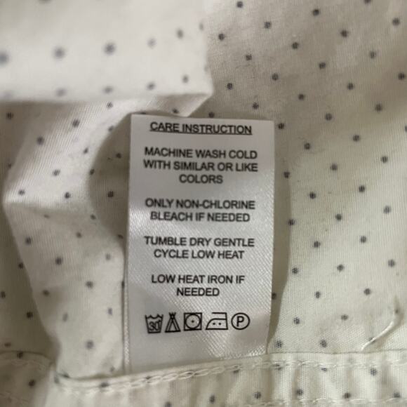 Denim & Flower Ricky Singh Long Sleeve Button Down Shirt Men's L | White Navy - Picture 7 of 11